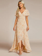 EVER-PRETTY Butterfly Sleeve Wrap Hem Chiffon Formal Bridesmaid Dress